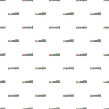 Repeating pattern of cartoon beds on white background Stock Illustration