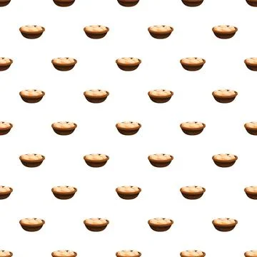 Repeating pattern of cartoon bread bowls on white Иллюстрация