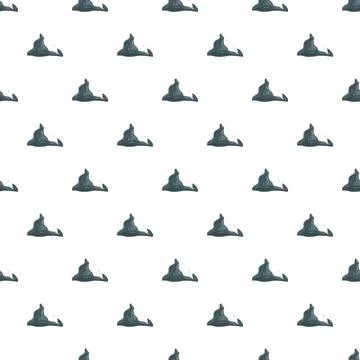 Repeating pattern of cartoon rock formations and mountain peaks Stock Illustration