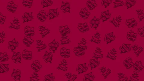 Repeating pattern of chinese new year themed illustrations Stock Footage 325012304