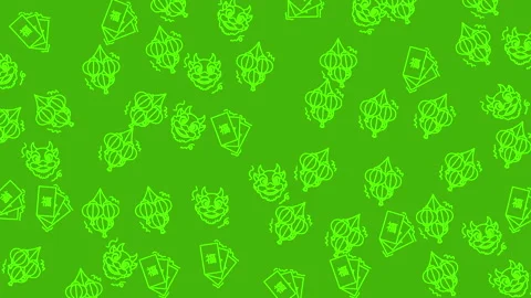 Repeating pattern of chinese new year themed illustrations Stock Footage 325012355