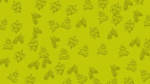Repeating pattern of chinese new year themed illustrations Stock Footage 325012588