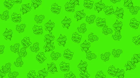 Repeating pattern of chinese new year themed illustrations Stock Footage 325012594