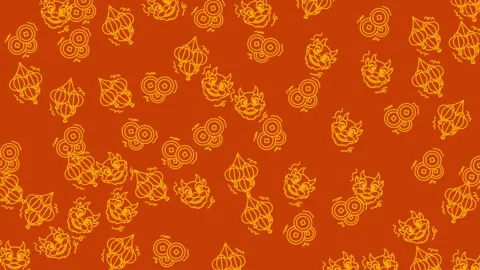 Repeating pattern of chinese new year themed illustrations Stock Footage 325012604