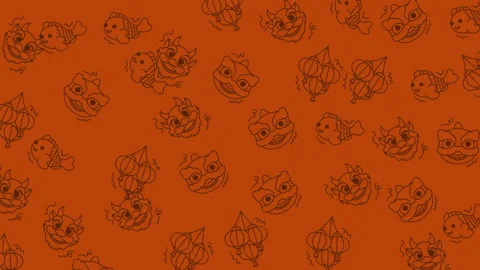 Repeating pattern of chinese new year themed illustrations Stock Footage 325012791