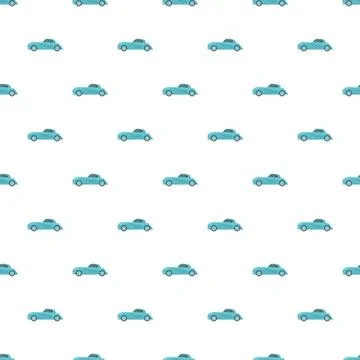 Repeating pattern classic blue car illustrations Stock Illustration
