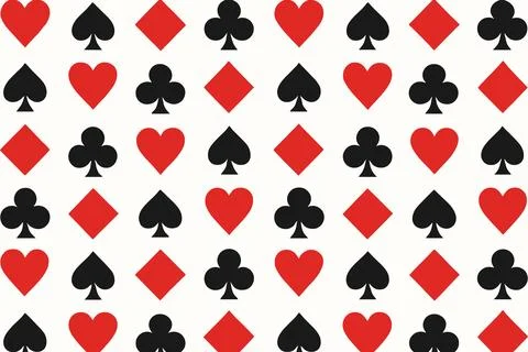 Repeating Pattern of Classic Playing Card Suits Stock Illustration