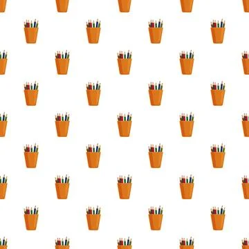 Repeating pattern with colored pencils in holders Stock Illustration