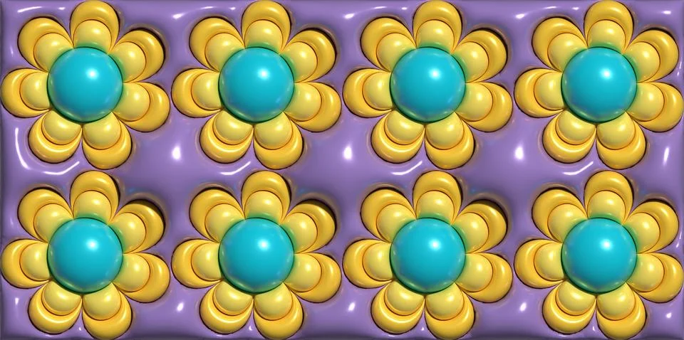A repeating pattern consisting of repeating floral elements with yellow pet.. Illustrazione stock