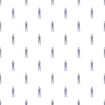 Repeating pattern of construction worker illustration 스톡 일러스트