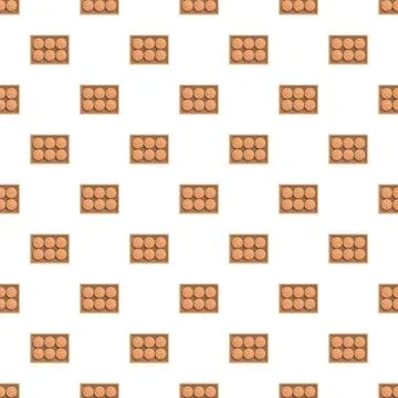 Repeating pattern of cookie boxes on white background Stock Illustration