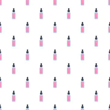 Repeating pattern of cosmetic spray bottles on white background Stockillustratie