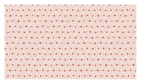 Repeating pattern of cute red stylized flowers on a light pink background. Stock Illustration
