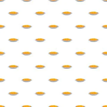 Repeating pattern of delicious orange porridge bowls Stock Illustration