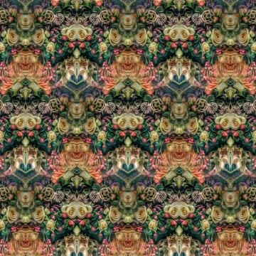 Repeating pattern design for digital textile, carpet, wall covering print Stock Illustration