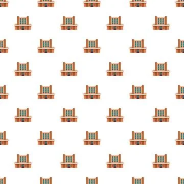 Repeating pattern displaying abstract art deco building Stock Illustration