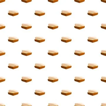 Repeating pattern displaying abstract bread with cheese or butter Illustrazione stock