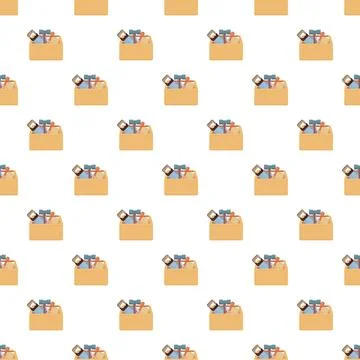 Repeating pattern displaying open tool boxes filled with repair tools イラスト素材