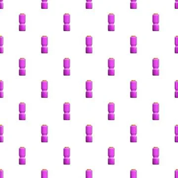 Repeating pattern displaying purple potion bottles with orange caps Stock Illustration