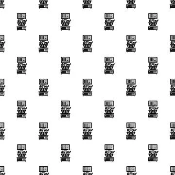 Repeating pattern displaying shopping scales with basket icon イラスト素材