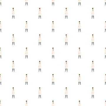 Repeating pattern of a doctor or scientist in a lab coat Stock-Illustration