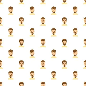 Repeating pattern with drawing of a hipster man Stock Illustration