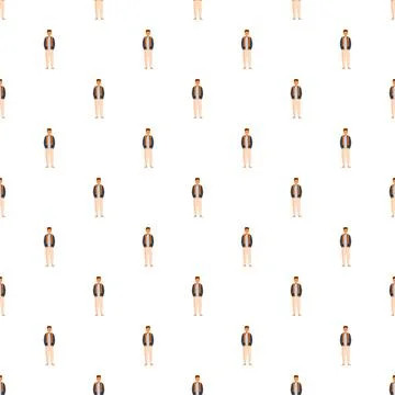 Repeating pattern with drawing of standing man Stock Illustration