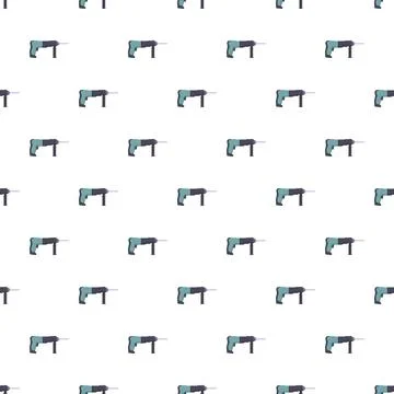 Repeating pattern with drilling power tools on white イラスト素材
