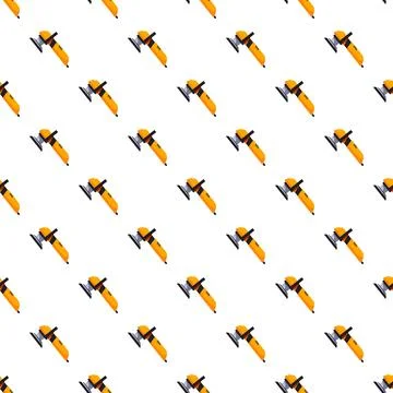 Repeating pattern of electric angle grinder tools Stock Illustration