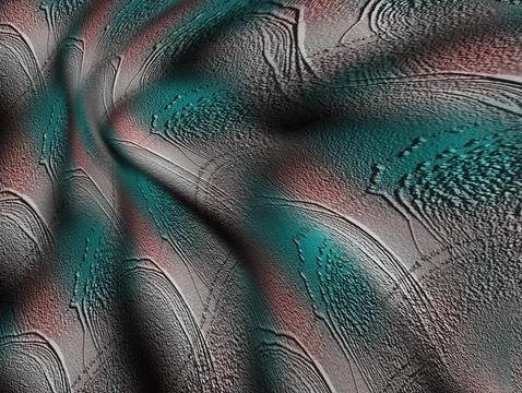 Repeating pattern with an embossed texture featuring teal and red hues. The.. Illustrazione stock