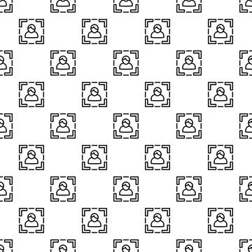 Repeating pattern of facial recognition icons for security and identification Illustrazione stock