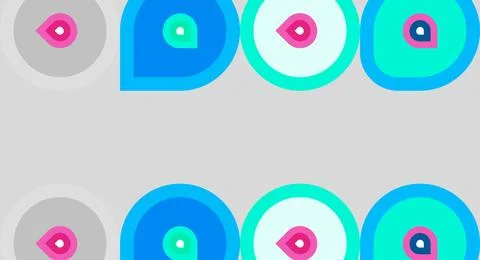 Repeating pattern features colorful eye shapes. Circles, concentric layers Illustrazione stock
