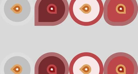 Repeating pattern features concentric circles, varying colors. Shapes include Stock Illustration