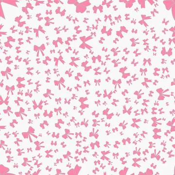 A repeating pattern features numerous soft pink bows scattered across Stock Illustration