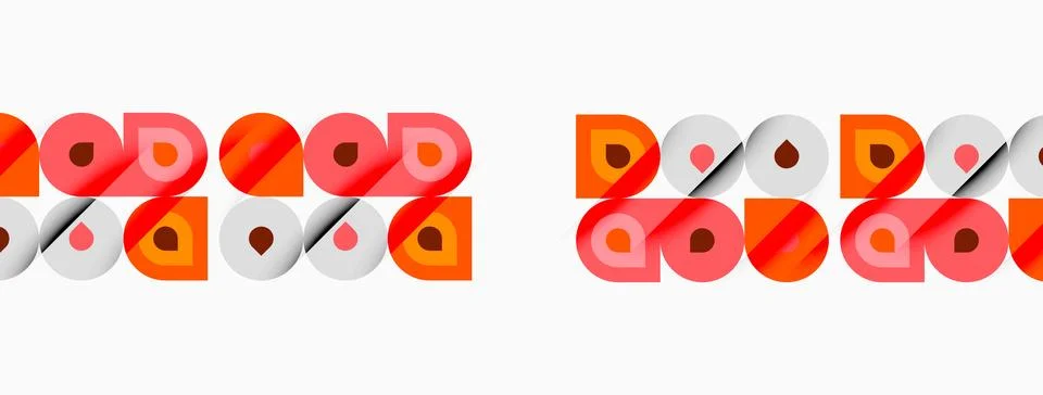 Repeating pattern features stylized good text. Orange, gray, pink colors crea Stock Illustration