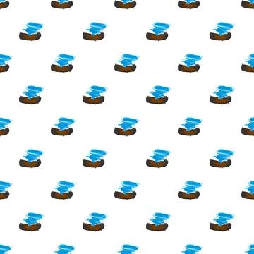 Repeating pattern featuring abstract blue and brown design elements Stock Illustration