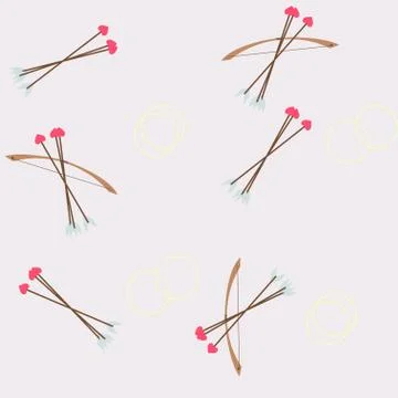 Repeating pattern featuring cupids Illustrazione stock