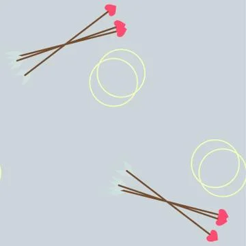 Repeating pattern featuring cupids Stock Illustration