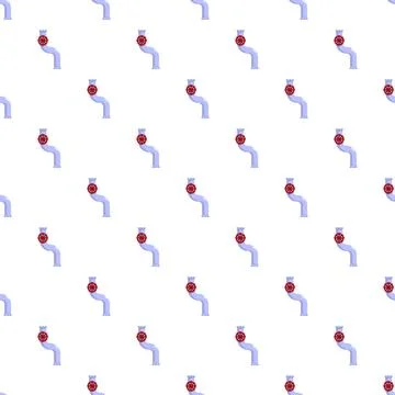 Repeating pattern featuring pipes and red wheel valves 스톡 일러스트