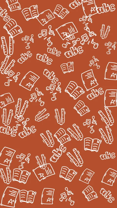 Repeating pattern featuring school supplies like pencils, books, and rulers. Ide 動画素材 333795326