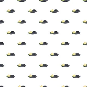 Repeating pattern featuring steamed buns or dumplings Stock Illustration