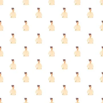 Repeating pattern of female cartoon character creating background イラスト素材