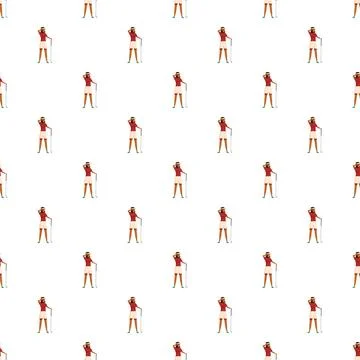 Repeating pattern with female golfer playing sport Stock Illustration