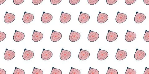 Repeating Pattern of Figs on White Background Illustrazione stock