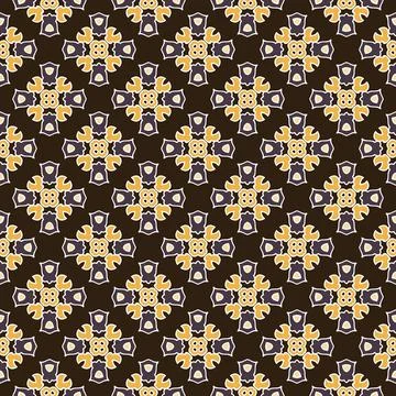 Repeating Pattern of Floral Motifs 스톡 일러스트