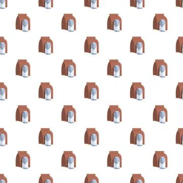 Repeating pattern of flour bags for baking and cooking design Illustrazione stock