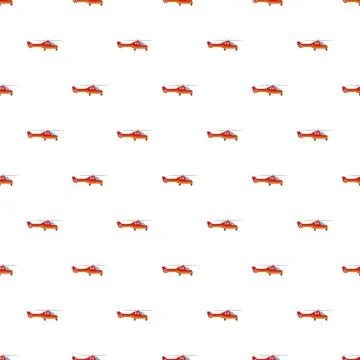 Repeating pattern of flying red rescue helicopters イラスト素材