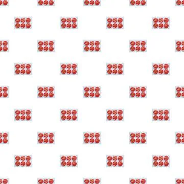 Repeating pattern of fresh tomatoes in packaging Stock Illustration