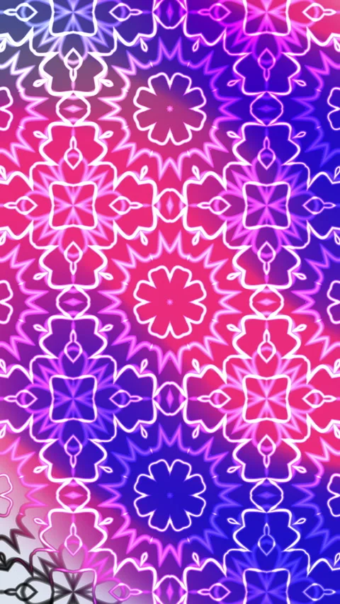 Repeating pattern of geometric shapes and floral designs suitable for background Stock Footage 328149410