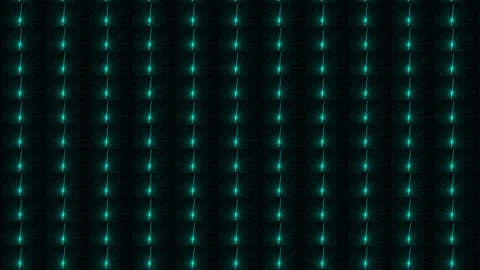 Repeating Pattern of Glowing Cyan Light Beams and Dots on Dark Background t.. Stock Footage 321583132